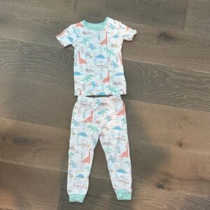 Magnetic Me - Dinosaur Print & Hearts Print Kids Pajamas Set (2)